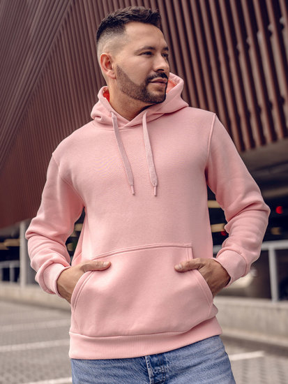 Men's Kangaroo Hoodie Light Pink Bolf 1004