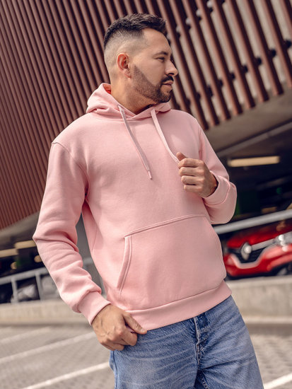 Men's Kangaroo Hoodie Light Pink Bolf 1004