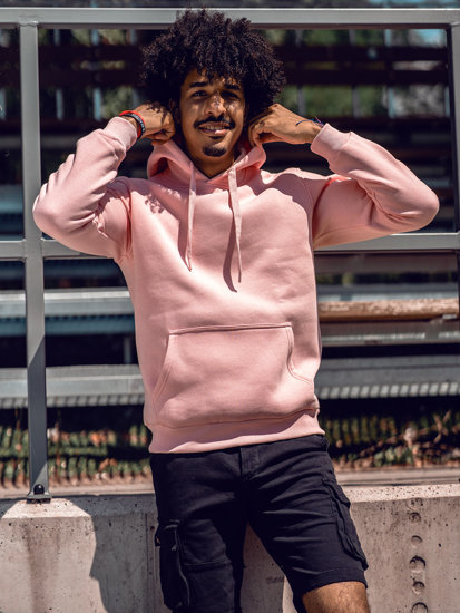 Men's Kangaroo Hoodie Light Pink Bolf 1004