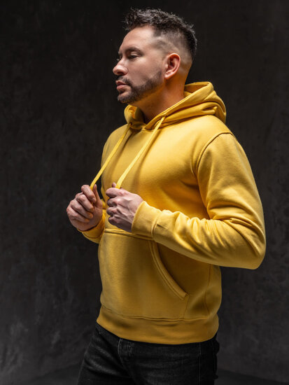 Men's Kangaroo Hoodie Light Yellow Bolf 2009A1-33