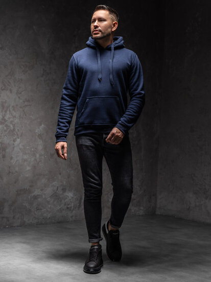 Men's Kangaroo Hoodie Navy Blue Bolf MB001A1