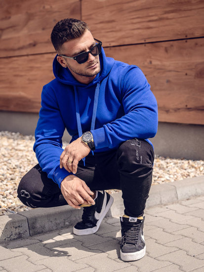 Men's Kangaroo Hoodie Royal Blue Bolf 1004