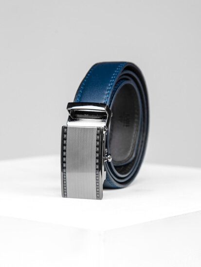 Men’s Leather Belt Navy Blue Bolf C005