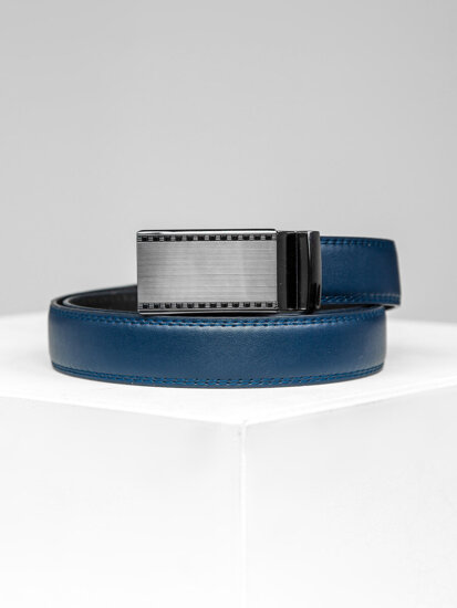 Men’s Leather Belt Navy Blue Bolf C005