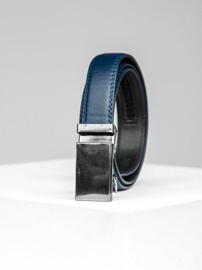 Men’s Leather Belt Navy Blue Bolf C007