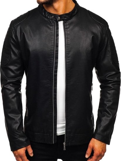 Men's Leather Jacket Black Bolf 1108