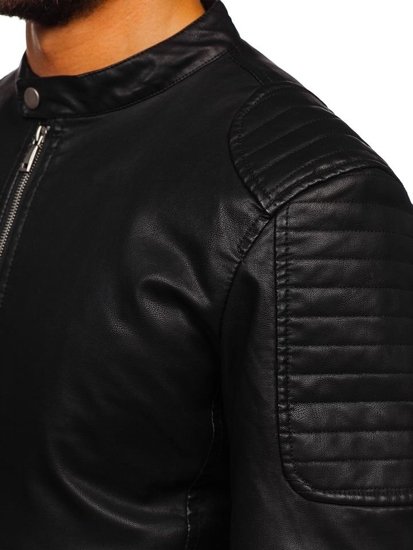 Men's Leather Jacket Black Bolf 1108