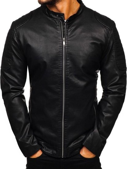 Men's Leather Jacket Black Bolf 1108