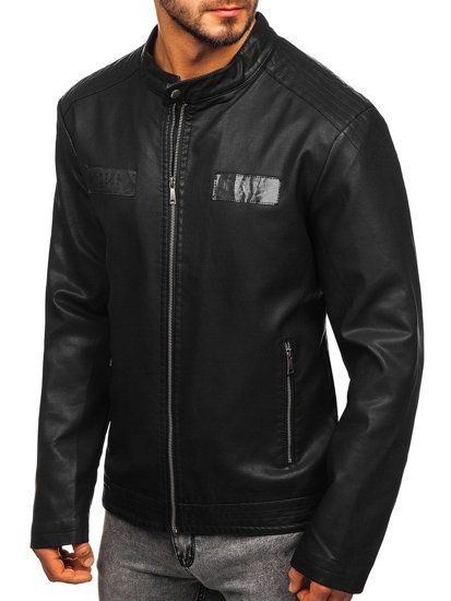 Men's Leather Jacket Black Bolf 1122