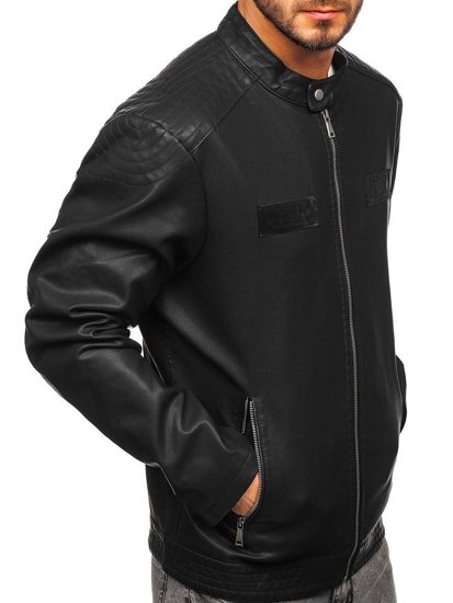 Men's Leather Jacket Black Bolf 1122