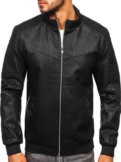 Men's Leather Jacket Black Bolf 1123