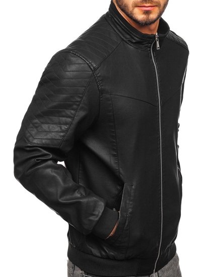 Men's Leather Jacket Black Bolf 1123