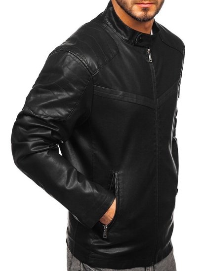 Men's Leather Jacket Black Bolf 1128