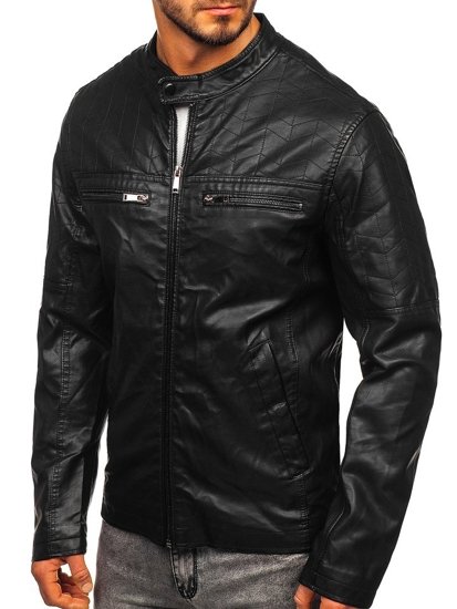 Men's Leather Jacket Black Bolf 1130