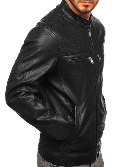 Men's Leather Jacket Black Bolf 1130