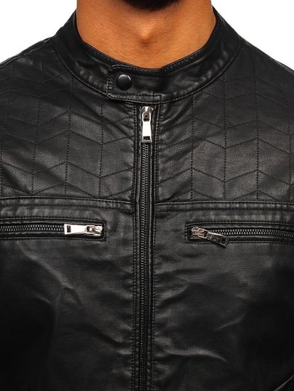 Men's Leather Jacket Black Bolf 1130