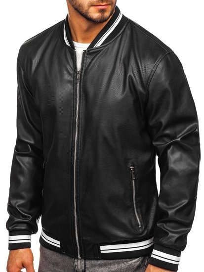 Men's Leather Jacket Black Bolf 1132