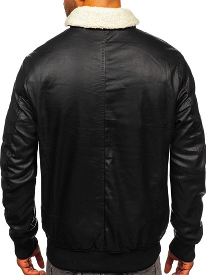 Men's Leather Jacket Black Bolf 1178