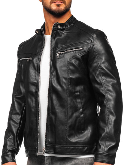 Men's Leather Jacket Black Bolf 11Z8016