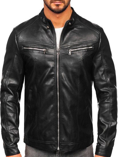 Men's Leather Jacket Black Bolf 11Z8016