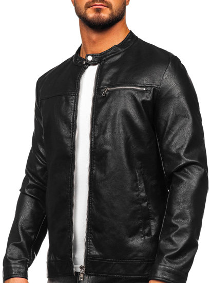 Men's Leather Jacket Black Bolf 11Z8025