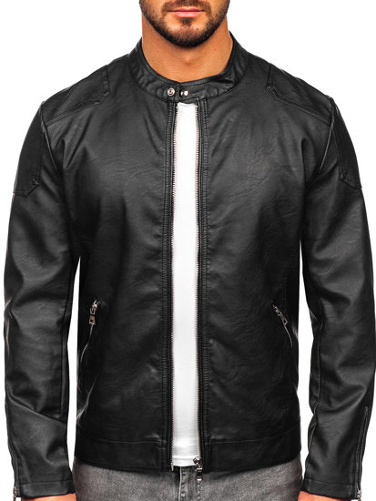 Men's Leather Jacket Black Bolf 11Z8027