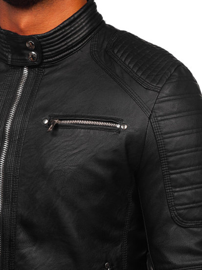 Men's Leather Jacket Black Bolf 11Z8055