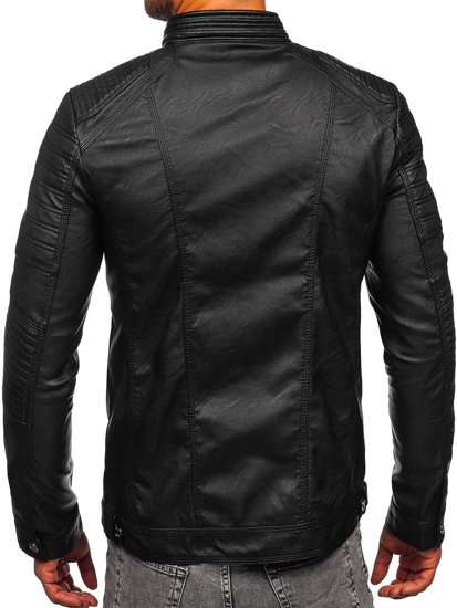 Men's Leather Jacket Black Bolf 11Z8055