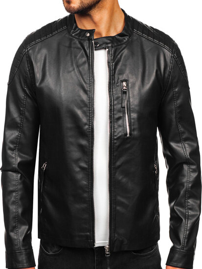 Men's Leather Jacket Black Bolf 11Z8057