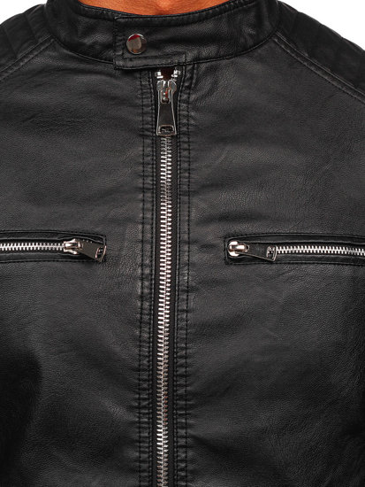 Men's Leather Jacket Black Bolf 11Z8066