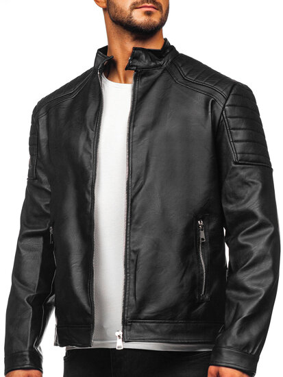 Men's Leather Jacket Black Bolf 11Z8139