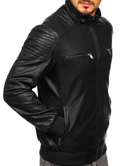 Men's Leather Jacket Black Bolf 2001