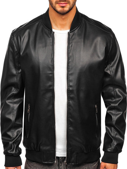 Men's Leather Jacket Black Bolf 7110