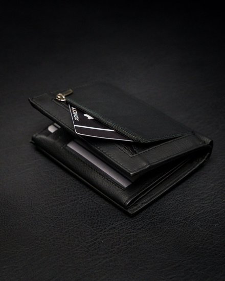 Men's Leather Wallet Black 12227