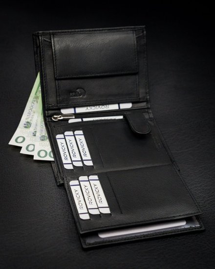 Men's Leather Wallet Black 12227