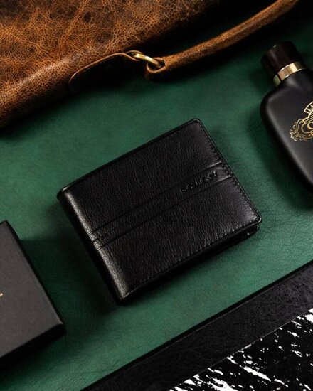 Men's Leather Wallet Black 23521