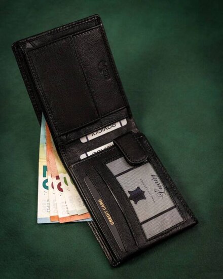 Men's Leather Wallet Black 23521