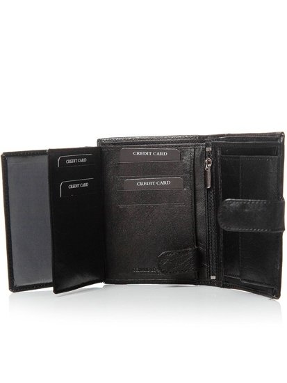 Men's Leather Wallet Black 3087