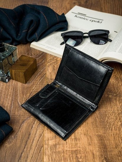 Men's Leather Wallet Black 4593