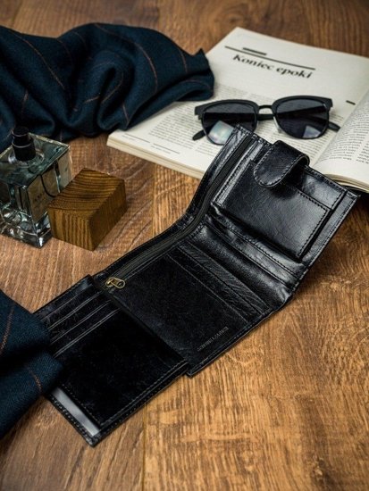 Men's Leather Wallet Black 4597