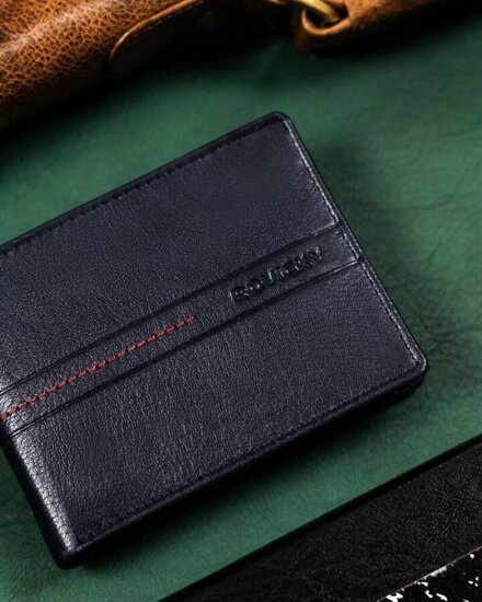 Men's Leather Wallet Navy Blue 23522