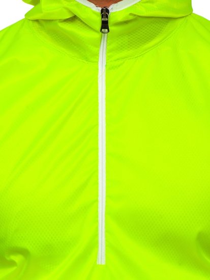 Men's Lightweight Anorak Jacket with hood Yellow-Neon Bolf 5061