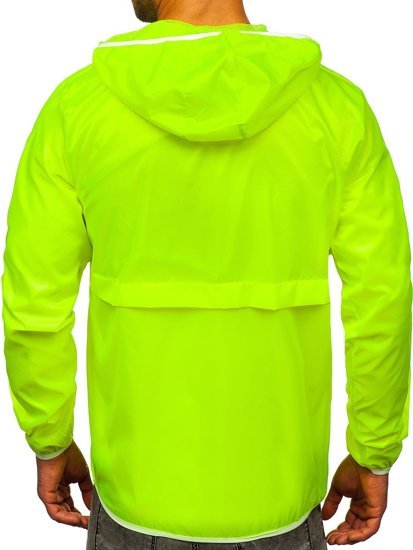 Men's Lightweight Anorak Jacket with hood Yellow-Neon Bolf 5061