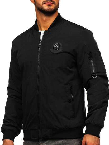 Men's Lightweight Bomber Jacket Black Bolf 84M3036