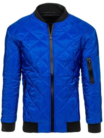 Men's Lightweight Bomber Jacket Blue Bolf AK76