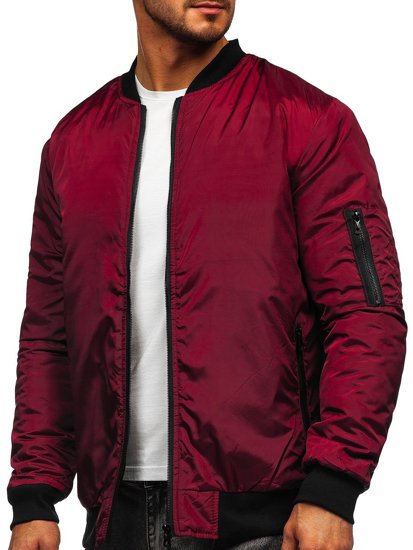 Men's Lightweight Bomber Jacket Claret Bolf AK95