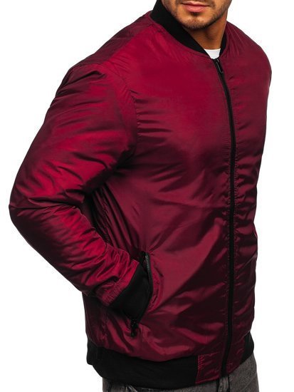 Men's Lightweight Bomber Jacket Claret Bolf AK95