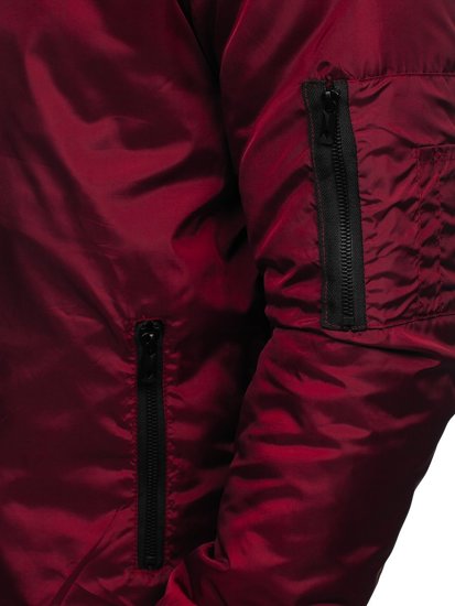 Men's Lightweight Bomber Jacket Claret Bolf AK95