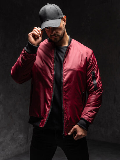 Men's Lightweight Bomber Jacket Claret Bolf AK95A1