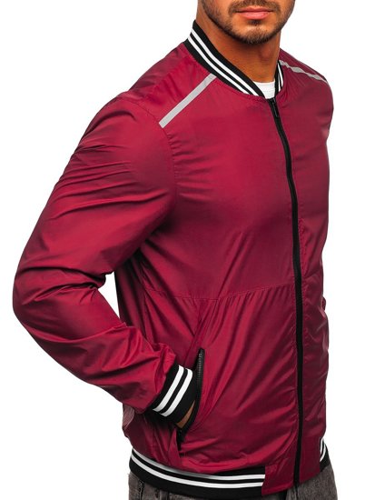 Men's Lightweight Bomber Jacket Claret Bolf M10298